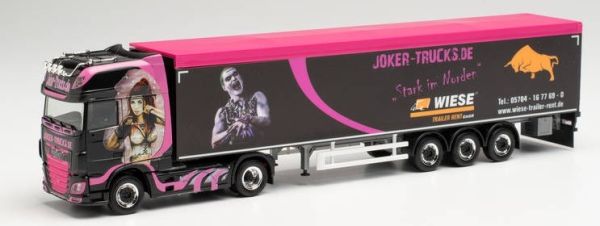 DAF XF SSC 4x2 Trucker Babe Tamara avec remorque à fond mouvant 3