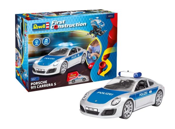 REV00912 - Voiture de police PORSCHE avec son et lumière à assembler et à peindre - 1