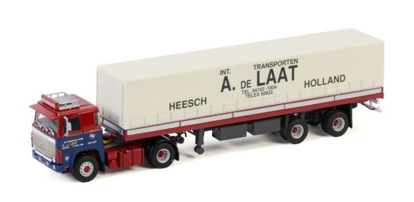 WSI01-3048 - SCANIA 140 4x2 avec remorque bâchée 2 Essieux A. DE LAAT - 1