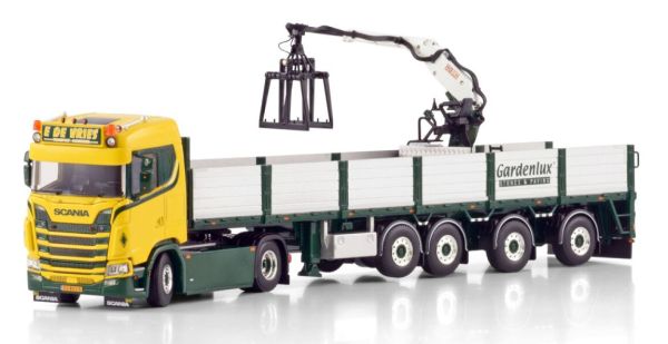 WSI01-4663 - SCANIA S Normal CS20N 4x2 avec remorque 4 Essieux avec grue de déchargement E.DE VRIES - 1