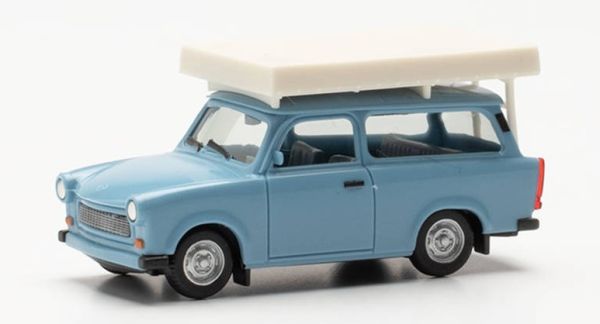 HER024181-003 - TRABANT bleu pastel avec tente de toit - 1