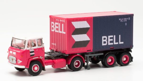 HER026123 - SCANIA LB 76 4x2 avec porte container et container BELL - 1