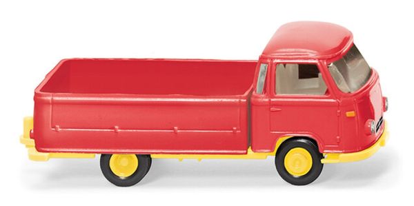 WIK027004 - Camion porteur plateau 4x2 rouge et jaune - 1