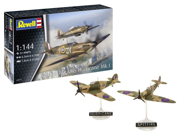 REV03771 - Avion militaire SUPERMARINE Spitfire Mk.Ia & HURRICANE MK.I à assembler et à peindre - 1
