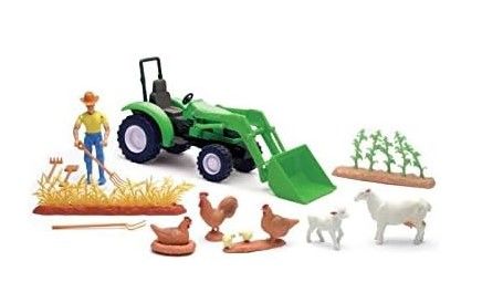 NEW04055A - Coffret de la ferme avec un Tracteur , un personnage et des animaux - 1