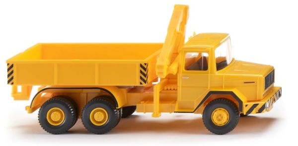 WIK050404 - MAGIRUS DEUTZ porteur 6x4 avec grue jaune - 1