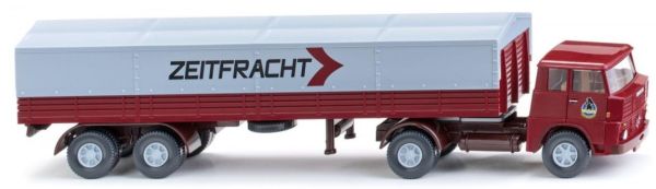 WIK051407 - Camion 4X2 plateau Henschel Zeitfracht remorque 2 essieux - 1