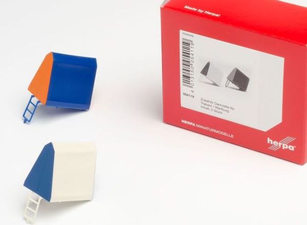 HER054119 - Tente de toit pour TRABANT et WARTBURG - 2 pièces orange et bleu - 2 pièces bleu et blanc - 1