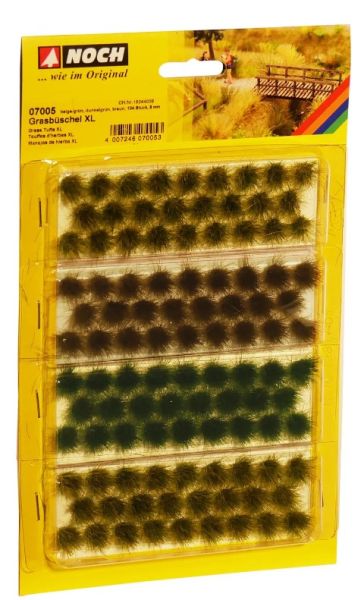 NOC07005 - 104 Touffes d'herbes XL – beige vert et marron – 9mm - 1