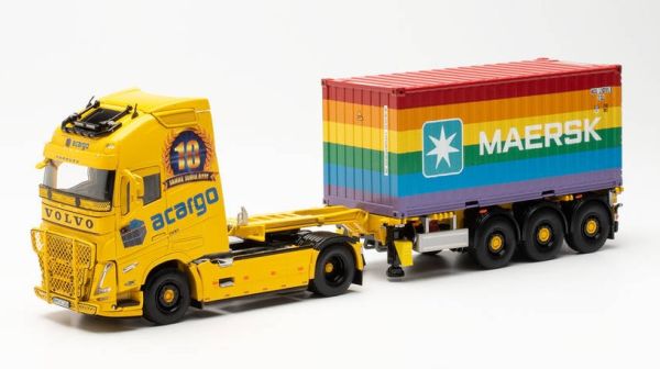 HER071697 - VOLVO FH GL 4x2 avec remorque conteneur 3 essieux XL 2020 MAERSK RAINBOW - 1