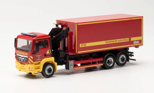 HER096775 - MAN TGS M 6X4 avec grue et caisse mobile FIRE BRIGADE - 1