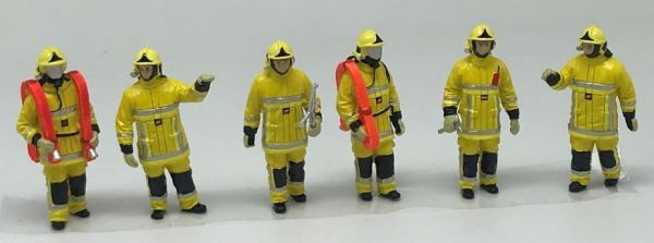 ALERTE0098 - 6 Pompiers Feu urbain combinaison jaune - 1