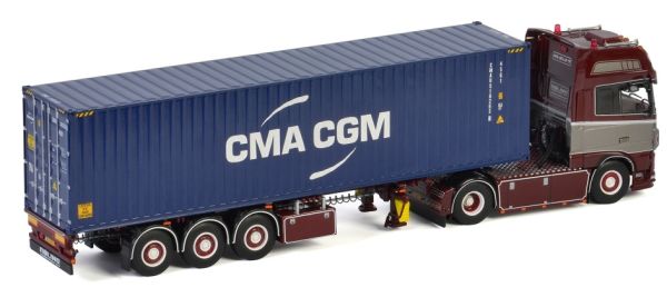 Camion Miniature Joal 1/50, DAF XF 95 Avec Semi Porte-container, Sans Boîte