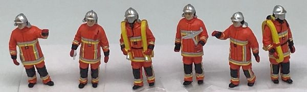 ALERTE0117 - 6 Pompiers Feu urbain combinaison Orange - 1