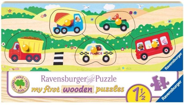 RAV03236 - Mes premiers puzzles en bois - Véhicules 5 Pièces - 1