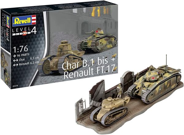 REV03278 - Char B.1 BIS & RENAULT FT.17 à assembler et à peindre - 1