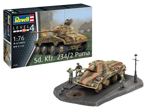 REV03298 - Set de Diorama - SD.KFZ. 234/2 PUMA à assembler et à peindre - 1