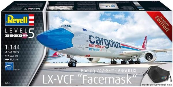 REV03836 - Boeing 747-8F CARGOLUX LX-VCF FACEMASK à assembler et à peindre - 1