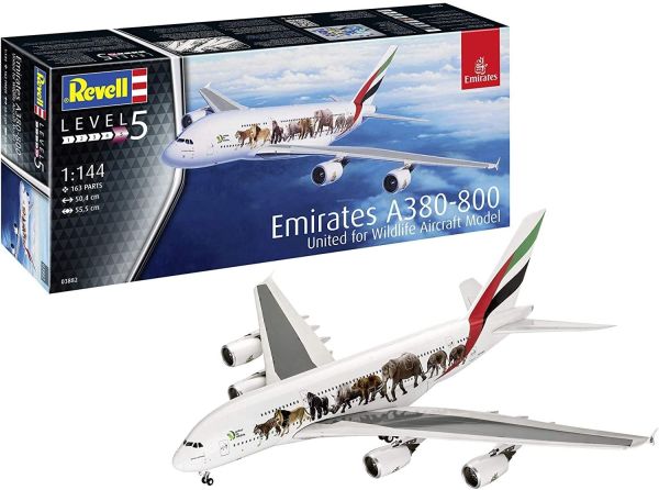 REV03882 - Avion Airbus A380-800 Emirates Wild Life à assembler et à peindre - 1