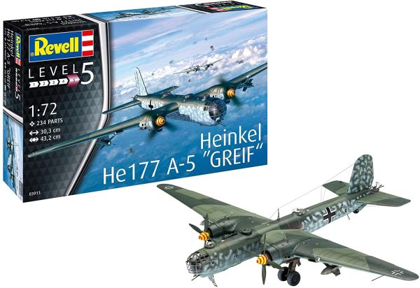 REV03913 - Avion Heinkel He177 A-5 Greif à assembler et à peindre - 1