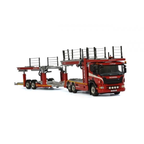 Porte-voitures SCANIA P 6x2 avec remorque 2 essieux