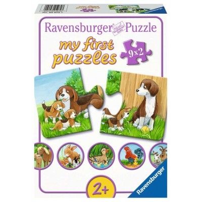 RAV05072 - Mes premiers puzzles - 9 Puzzles 2 pièces - Familles d'animaux de la ferme - 1