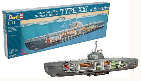 REV05078 - Sous-marins Deutsches U-Boot Typ XXI mit Interieur à assembler et à peindre - 1