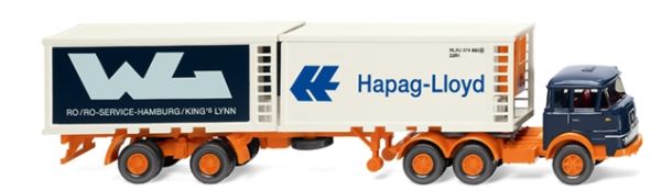 WIK052201 - KRUPP 6x2 avec plateau et container frigo HAPAG LLOYD/WL - 1