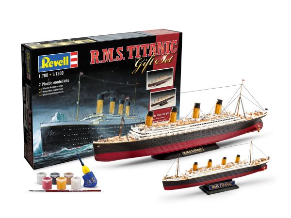 REV05727 - 2 Modèles échelle 1/700 et 1/1200 R.M.S. TITANIC avec peinture à assembler - 1