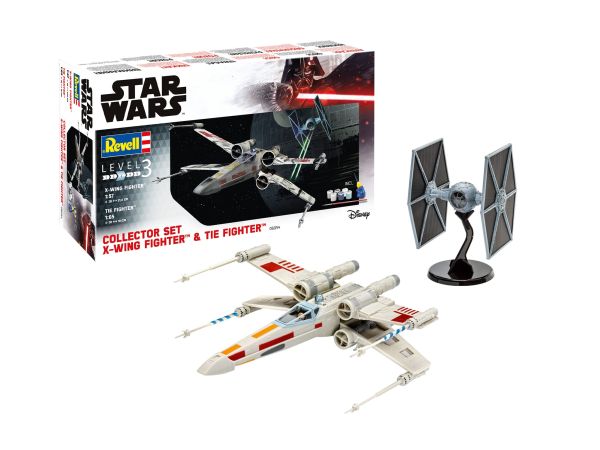 REV06054 - Set Collector X-Wing Fighter + TIE Fighter STAR WARS avec peinture à assembler - 1