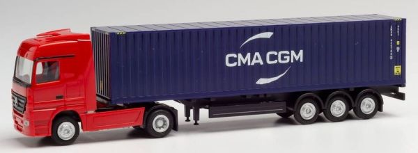 HER066808 - MERCEDES Actros 4x2 avec porte container et container CMA/CGM - 1