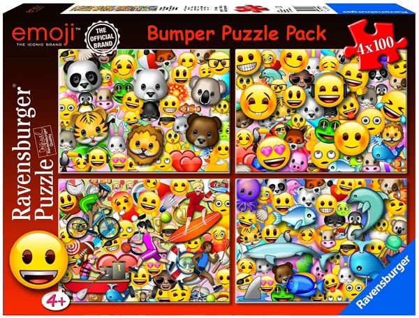 RAV069675 - 4 Puzzles 100 Pièces Le Monde des Emoji - 1