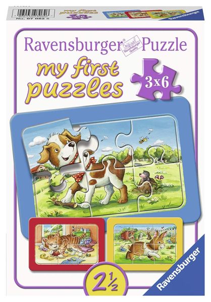 Ravensburger - Mes premiers Puzzle 3 x 6 pièces - Mes animaux de compagnie  préférés