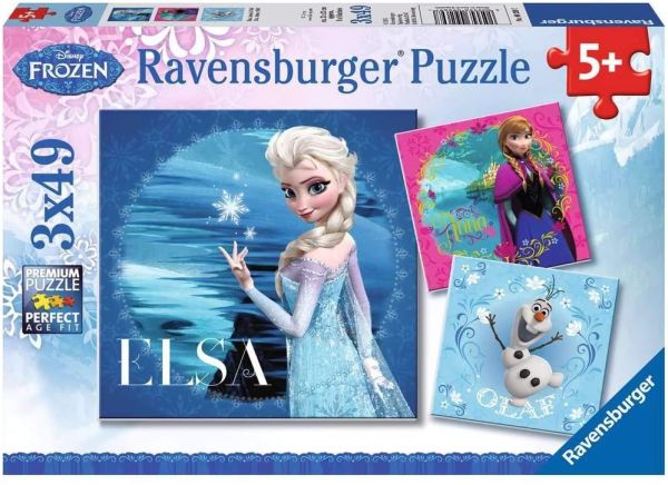 RAV092697 - Puzzle 3x49 Pièces La reine des neiges Elsa Anna et Olaf - 1