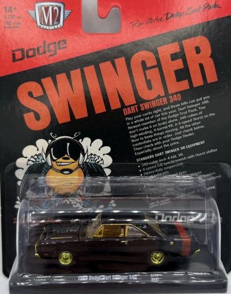 M2M-11228-111-A-DORE - DODGE Dart Swinger 340 1969 Noir et doré sous blister - 1