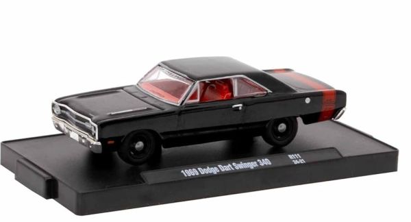 M2M-11228-111-A - DODGE Dart Swinger 340 1969 Noir et rouge sous blister - 1