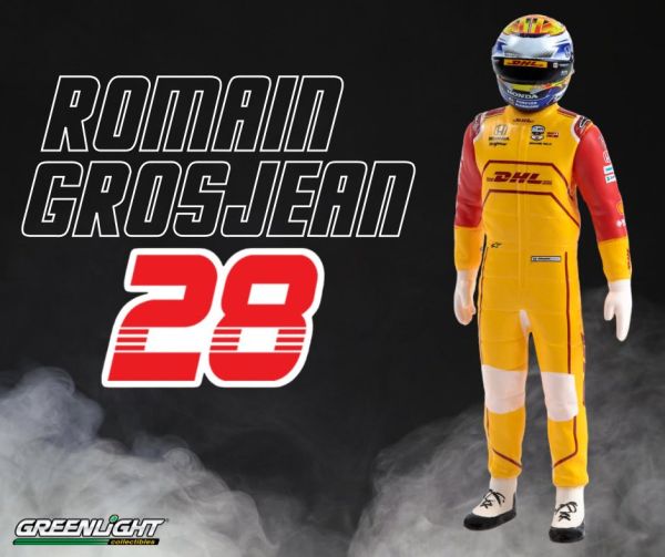 GREEN11308 - Figurine INDYCAR jaune DHL #28 Romain Grosjean Andretti Autosport NTT INDYCAR 2023 - 1