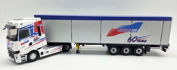 ELI118407 - RENAULT T High 4x2 2023 avec remorque à fond mouvant 3 Essieux 60ans COQUELLE - 1