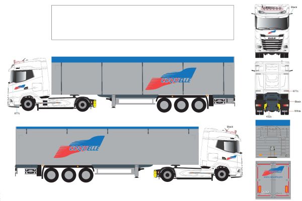 ELI118513 - DAF XG 4x2 avec remorque à fondmouvant 3 Essieux Transports  COQUELLE - 1