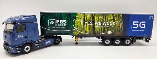 ELI118598 - MERCEDES-BENZ E-Actros 600 4x2 avec remorque bâchée 3 Essieux PGS Group - 1