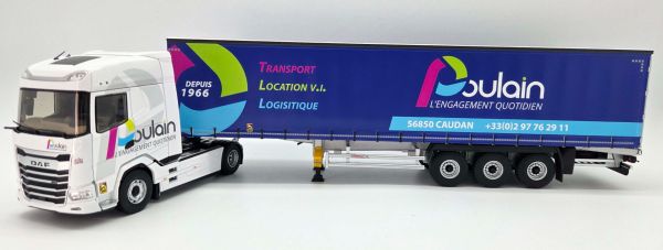 ELI118711 - DAF XG 4x2 avec remorque bâchée 3 Essieux Transport POULAIN - 1