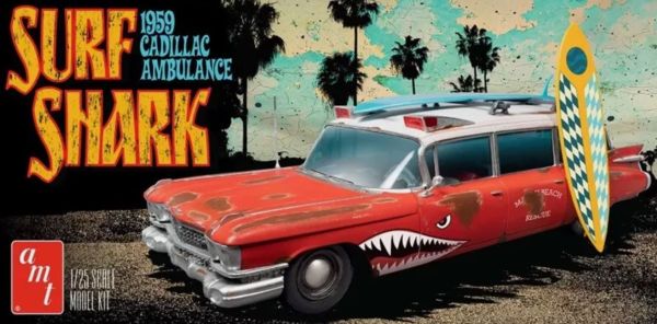 AMT1242/12 - CADILLAC Ambulance 1959 -Surf Shark à assembler et à peindre - 1