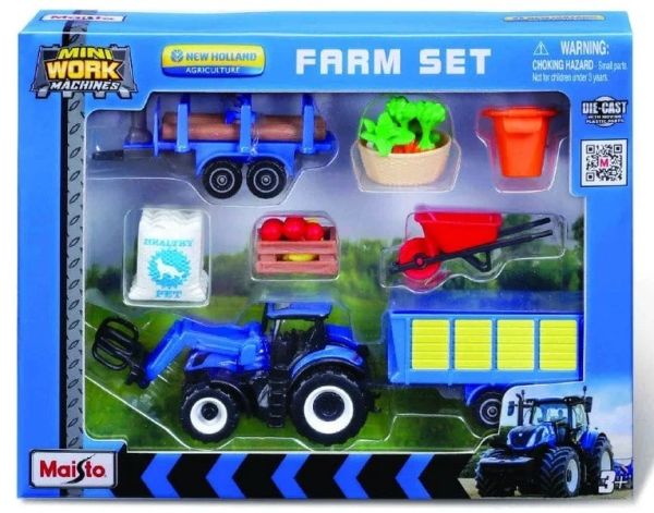MST12564-B - Set NEW HOLLAND T7.185 HD avec chargeur - Remorque - remorque forestiere et accessoires - 1