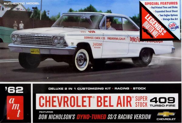 AMT1283/12 - CHEVROLET BelAir Super Stock 1962 Don Nicholson's à assembler et à peindre - 1