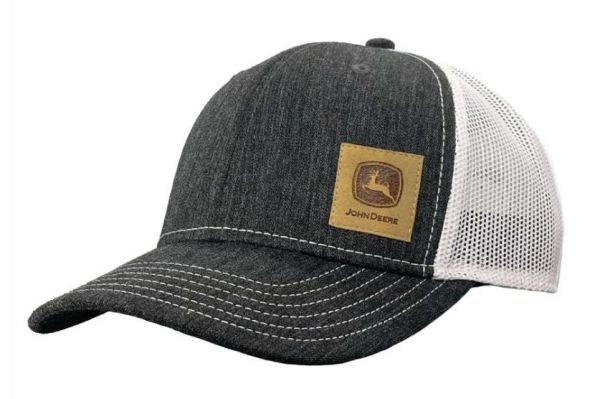 MC13080620BK - Casquette noire avec arrière en filet blanc et écusson JOHN DEERE - 1