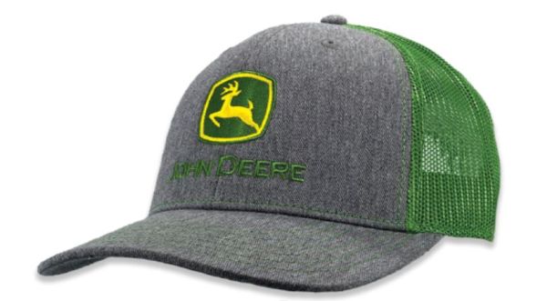 MC13083346GR - Casquette grise avec arrière en maille verte JOHN DEERE - 1