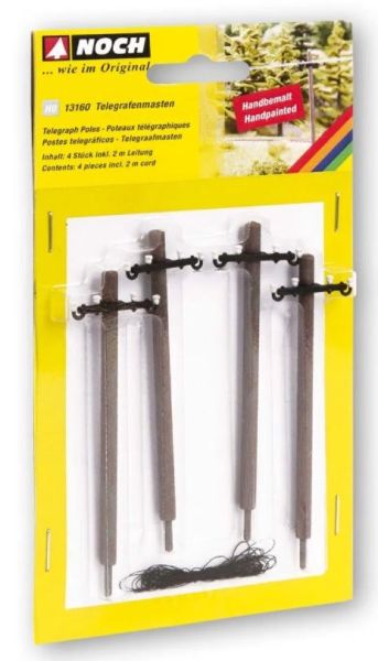 NOC13160 - 4 Poteaux télégraphiques avec câble - 1