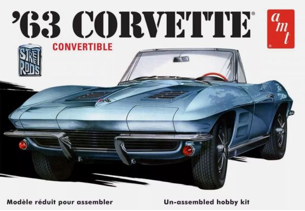 AMT1335M/12 - CHEVROLET Corvette Cabriolet 1963 à assembler et à peindre - 1