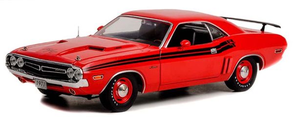 GREEN13631 - DODGE Challenger 1971 Rouge avec bandes noires - 1