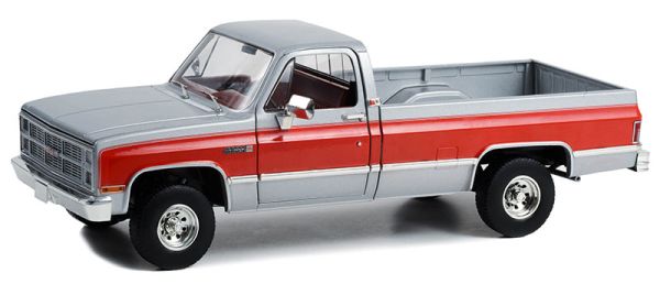 GREEN13660 - GMC K-2500 Sierra Grande Wideside 1984 argent et rouge - 1